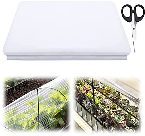 Gewächshausfolie Polyethylenfolie Transparent 2 x 3m Extra Dick Reißfest Gartenfolie aus Polyethylen, Gewächshausfolie Tunnelfolie Tomatenhaus Folie