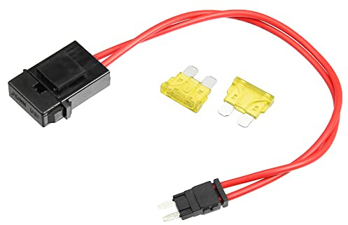 X AUTOHAUX Mini adaptador de fusible de 32 V con 2 fusibles estilo hoja de 20 A para coches y barcos
