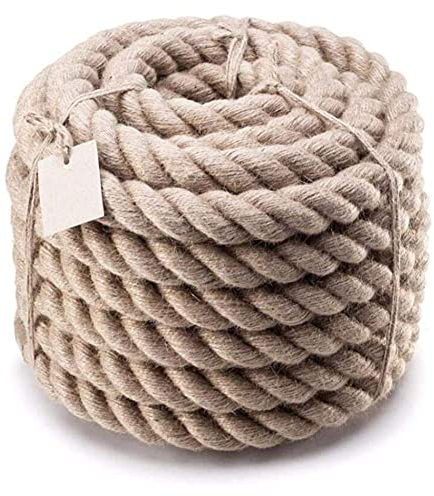 Natürliches Juteseil, 10 m Schnur, Hanfseil, Gartendeckseil, Juteschnur, Schnur, Marine, DIY-Projekte, Kunsthandwerk, Gewerbe (braun, 30 mm)