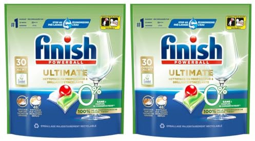 Finish 2 confezioni da 30 capsule per lavastoviglie Ultimate 0%