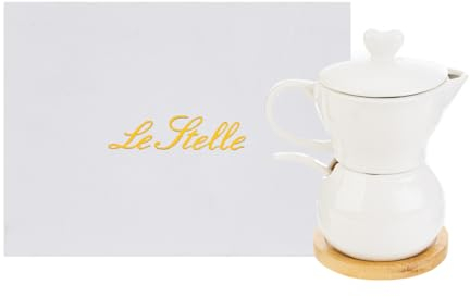 Mondocreazioni Bonbonnière de mariage élégant sucrier moka en porcelaine blanche avec trousse ST 56499