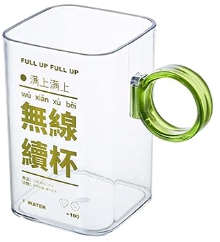 SUREK Magnifiquement Verres à vin carrés Tasses à bière en Plastique créatives Tasses à Eau Tasses à jus avec poignée 490 ML / 16,6 oz Personnaliser
