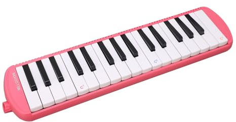 32 Tasten Melodica, Tragbare Mund-Klavier-Tonorgel mit Mundstück, Musikpädagogisches Instrument, Melodicas für Anfänger, Folk und Welt (PINK)