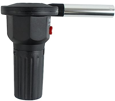 Happyyami Tragbares Elektrisches Luftgebläse für Bbq und Camping, Schwarz | Abs und Aluminiumlegierung, Einfache Bedienung, für Holzkohlegrill und Outdoor Barbecue