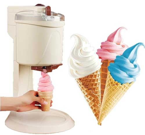 RayGenius Soft Serve MáQuina De Helados, Helados para El Hogar, La CongelacióN De Yogur Sorbete Maker MáQuina AutomáTica, MáQuina De Helados para El Hogar Batidora PortáTil