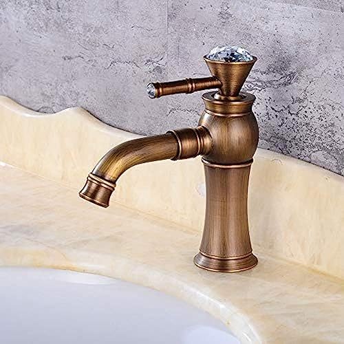 Badezimmerarmaturen, Waschbecken-Wasserhahn, antiker Waschbecken-Wasserhahn, EuropUPC Diamant-drehender Wasserhahn, Badezimmer-Unterbauwaschbecken, Warm- und Kaltwasserhahn,für die Küche