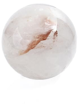 HIMALYA QUARTZ Heilkristallkugel, natürlicher weißer Quarz, Heilkugel, Meditationsquarz, Edelsteinkugel, Größe 69–70 mm, HQB-D-76