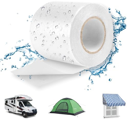 Lechin Cinta de Reparación para Lona / 5,7cm x 5m Cinta Adhesiva Impermeable/Parches para Toldos de Lona/Reparación de Carpas Toldos Glorietas/PE Transparente