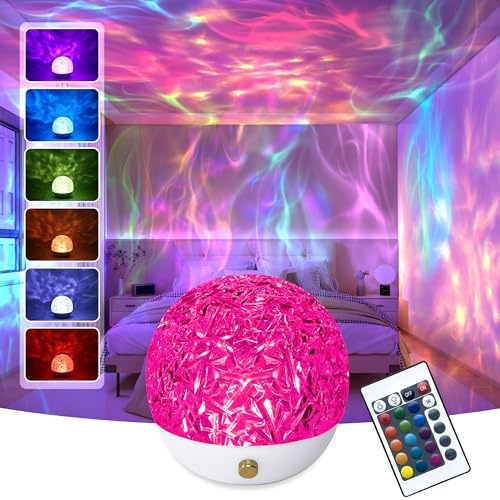 Maxricus Ocean Lamp Aurora Night Light - 360° Ocean Wave Ceiling Projector for with 16 Colors,Northern Lights Cube for Room Decoration,Sensory Lights for Bedroom/Party,Women Mom Girls Gifts