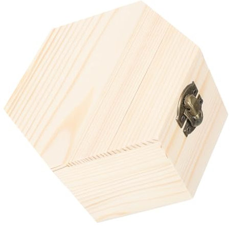 STOBOK 1stücke Schmuck Aufbewahrungsbox Sechseckige Unlackierte Box Für Bastelprojekte Vielseitige Aufbewahrung Für Schmuck Und Dekorative Holztruhe