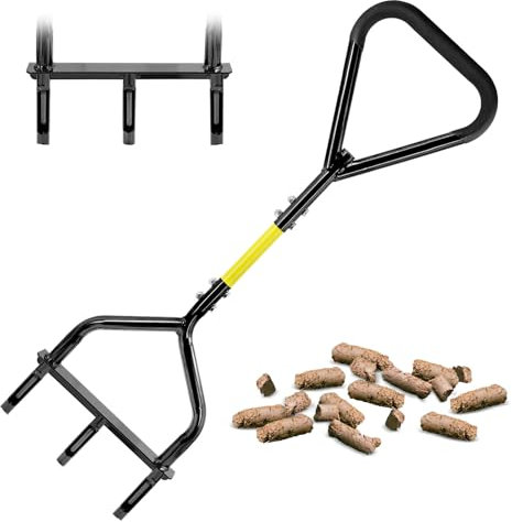 Jardineer Aeratore manuale per prato - Aeratore per prato da 12,7 cm, manico triangolare per stabilità, tubi non intasanti per la cura del prato e del giardino