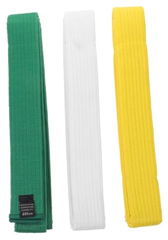 TOGEVAL 3stücke Teiliges Taekwondo Gürtelset Bunte Baumwollgürtel Für Karate Leicht Und Atmungsaktiv Für Training Und Wettkampf Geeignet Für Erwachsene Und Jugendliche Lang