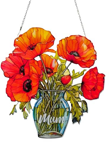 Image Industry Amapolas eternas de acrílico en jarrón, regalos para mamá, regalos para el hogar, para mamá