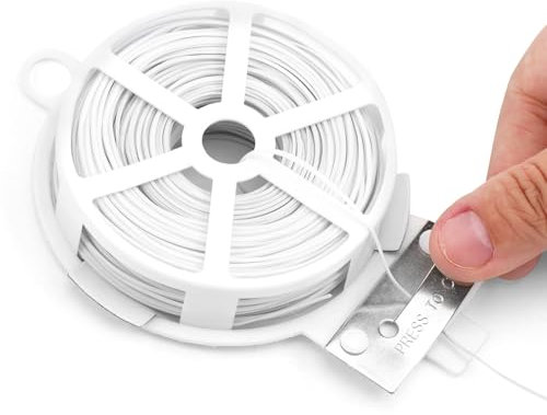 KINGLAKE Fascette bianche da giardino da 50 m, filo da giardinaggio con taglierina, legami morbidi per piante rampicanti