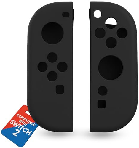 MatoSan® Silicone Grip Cover Set - Custodia per Switch 2 Controller - Set di 2 custodie con impugnatura migliorata - Accessori su misura per Switch 2 (nero)