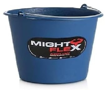 Mightyflex Multi-Purpose Utility Bucket – 7 Litre Calf Capacity – Durable & Lightweight with Reinforced Rim and Metal Handle Cleaning & Storage – Blue – Suitable for Farm, Stable