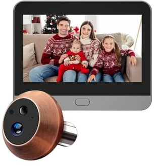 VEKELETE 3MP Mini Smart Battery Tuya Video Peephole WIFI Digital Magic Eye Door Viewer Camera With 4.3 Inch Monitor(Door Camera 64G)