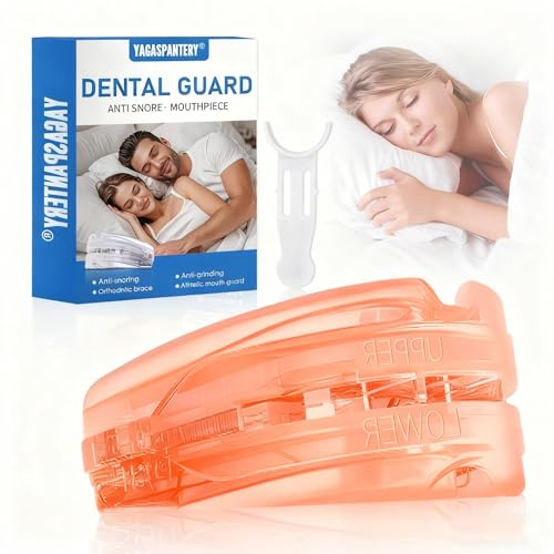 Bite Notturno Antirussamento,Dispositivo Anti Russamento,Ortesi Anti-Russamento,Paradenti Antirussamento,Rosso arancione