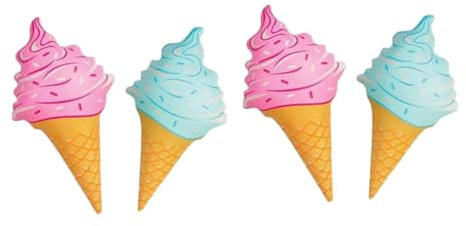 FIXOSHEE Flotador Inflable De Helado para Niños Pequeño, Set 4 Unidades, Accesorios para Fotos, Flotante para Playa y Piscina, Juego De Verano Infantil
