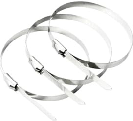 Bridas de acero inoxidable, 100 bridas de metal, 4,6 x 300 mm, bridas de acero inoxidable 304 con resistencia a la tracción de 220 libras, para uso industrial y exterior