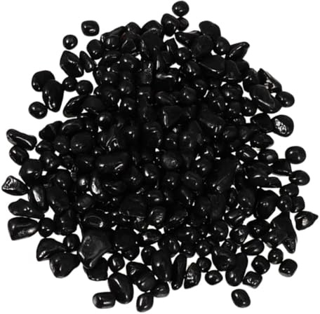 HOLIDYOYO Ghiaia per Acquario Ciottoli Neri 1900 G Pietre Decorative Naturali in Vetro Sicure per Pesci Adatte per Acquari d’Acqua Dolci e Marine Decorazione per Terrari e