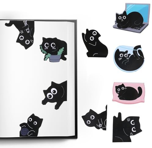 Ptwola 10 stüke Magnetische Lesezeichen Cute Süß Katzen lesezeichen Katzen Bookmark Magnetisch Marker Faltbarer Seitensclip Für Lehrer Buchliebhaber Katzenliebhaber Junge Mädchen Weihnachten