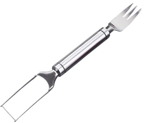 Homoyoyo Affettatrice Anguria in Acciaio Inox 2 in 1 Utensile per Tagliare Melone e Frutta Forchetta Integrata, Taglia Cubetti Veloce per Casa e Campeggio, Tagliafrutta Multifunzionale
