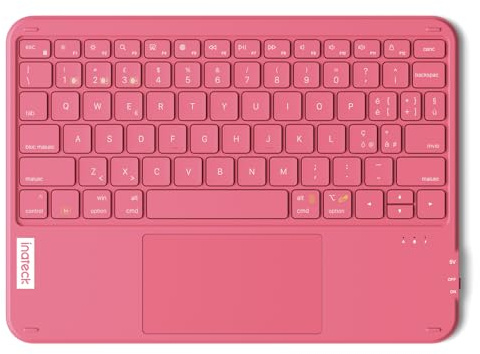 Inateck Tastiera iPad Ultrasottile con Touchpad, Bluetooth 3 Canali | Ultraleggera 228g, Bluetooth 5.3 connessione stabile, compatibile iPad, tablet, Windows, laptop e PC, QWERTY, Barbie