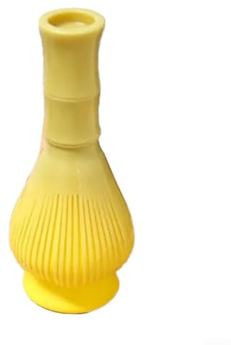 QOXEZY Plastvisp, ABS-plastvisp för matcha-blandning, skumvisp för kaffe, varm choklad, lätt bärbar teomrörare, 12 x 6 x 6 cm grön gul (gul)