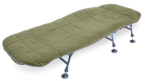 ABODE Hollow Fill Quilted Fleece Mattress Topper Carp Fishing Bed Cover to fit Bedchair