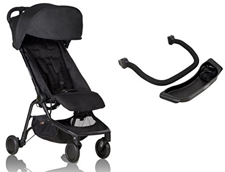 Mountain Buggy Nano V2 Kinderwagen schwarz + Frontbügel + Tablett - inkl. Reisetasche