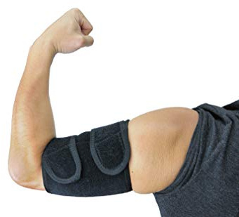ObboMed MB-1850S Oberarmstütz Bandage, Oberarm Stütze, mit Magneten, Unterstützung für Tennis und Golfer Ellenbogen, Training, Sehnenentzündungen, Arthritis; schwarz - S : 27,9-30,5 cm
