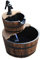 Outsunny Springbrunnen aus Holz Outdoor Gartenbrunnen Dekorationsbecken Ornamenten Pumpe Zimmerbrunnen Wasserspiel Brunnen für Garten Terrasse Rasen 44,5 x 44,5 x 58,5 cm Dunkelbraun