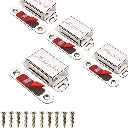 Mousike Cabinet Magnets 15KG Stainless Steel Magnetic Door Catch Magnetic for Kitchen Cupboard Wardrobe Closet Cabinet Door Drawer Latch