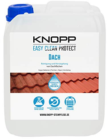 KNOPP Dachreiniger, Dachreinigungsmittel, Dachziegelreiniger, Flechtenentferner, Flechtenex, gebrauchsfertig, 5l