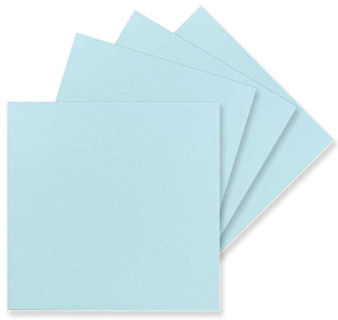 50 Einzel-Karten Quadratisch - 15 x 15 cm in Hellblau (Blau) - 240 g/m² - blanko Bastel-Karten, Postkarten, Bastelkarton in Ton-Papier Qualität