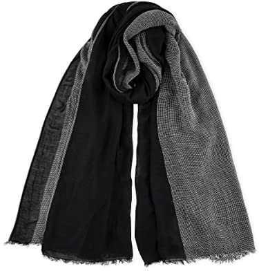 DAMILY Herren Schal Warm Winter Schals Gestreiftes Halstuch Leinen