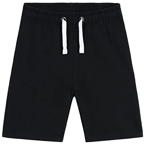 CityComfort Pojkshorts för barn Tonåringar Sommar Fransk frotté Sportshorts Pojkar Löpning Activewear Fotbollsshorts med fickor Casual Holiday Beach Jersey Sportshorts för barn Andas (Svart, 5-6 år)