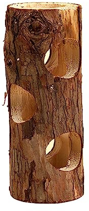 Hamstertunnelröhre Naturholz Tiertunnel Versteck Hütte für Eichhörnchen Mäuse Chinchilla Streifenhörnchen Kleintiere (M(15x8x8))