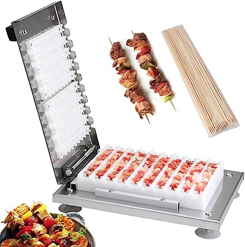 YHUEGH Spiedini Kebab Maker Barbecue Stringer Box Machine Macchina per spiedini di Carne Manuale Spiedo Kebab Maker Manzo Carne di Maiale Barbecue Stringer String Machine Strumento per Barbecue