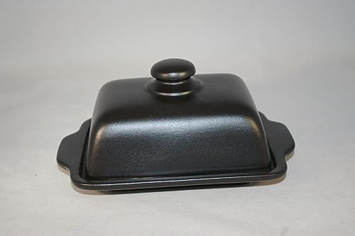 Butterdose schwarz matt für für alle gängigen Butter 250 g Steinzeug