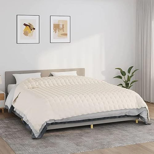 vidaXL Gewichtsdecke hellcreme 235x290cm 15kg Stoff