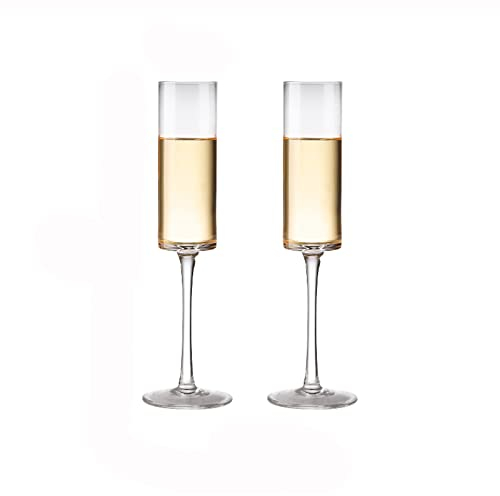 Champagnerkelche Home Champagnergläser Paar Kristallglas Weingläser Mundgeblasene Champagnerflöte Sektglas Geschenk for Hochzeit, Jubiläum, Weihnachten Schaumweingläser (Color : B)