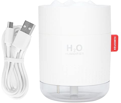 Tevimpeya Cool Mist Humidifier, 500ml Portable Desktop Humidifier, USB Powered Air Humidifier with Night Light for Home Baby Bedroom Office, White (4-1-29)