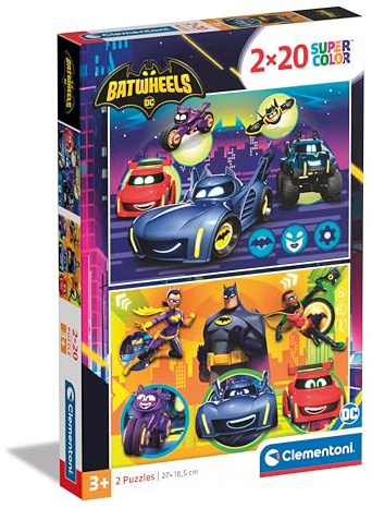 Clementoni Batwheels Kinder Puzzle 2 x 20 Teile - Puzzle 27 x 19 cm für Kinder ab 3 Jahre - Geschicklichkeitsspiel von Clementoni 24806