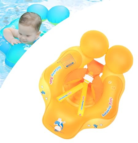 Nyfödd baby simning flottör 8–24 månader, blå uppblåsbar baby pool flytande ring med säkerhetsstol anti-flippsvans, uppblåsbar baby simning ring flytande simma cirkel för spädbarn, småbarn, spädbarn,