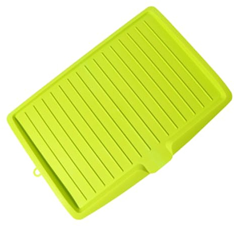 Vassoio Scolapiatti in Plastica con Vassoio Scolapiatti da Dal Design Rettangolare per Piatti, Posate, Frutta e Verdura (GREEN)