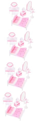 UPKOCH 4sätze Miniatur Puppenhaus Möbel Schlafzimmer Spielset Teiliges Dekorationsset Für Kreatives Rollenspiel Und Fantasievolles Spiel Langlebig Und Sicher Der Anwendung
