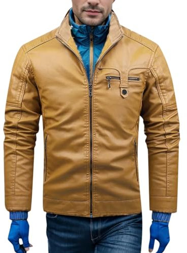 SRZYMJ Lederjacke Herren Khaki Pilotenjacke Herren Leder Mantel Herren Slim Fit Fleece Pullover Sweatshirt Regenjacke Herren Wasserdicht Motorradjacke Sommer 4XL Transparent Regenmantel