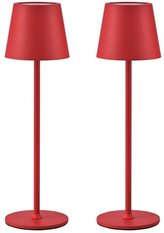 2 lampade dimmerabili LED da tavolo senza fili, ricaricabili, luce calda 3000 K, lampada da tavolo per interni ed esterni, con USB-C, alluminio, IP54, impermeabile, nero